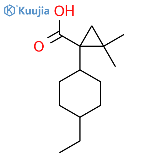 1-(4-ethylcyclohexyl)-2,2-dimethylcyclopropane-1-carboxylic acid structure