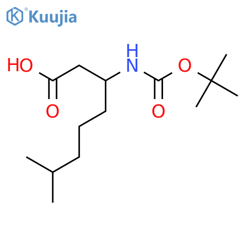 3-{(tert-butoxy)carbonylamino}-7-methyloctanoic acid structure