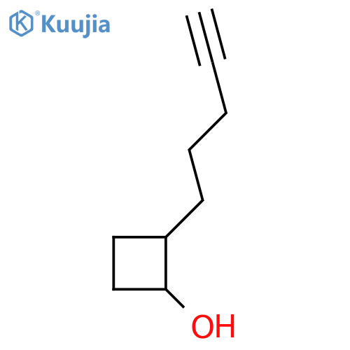 2-(pent-4-yn-1-yl)cyclobutan-1-ol structure
