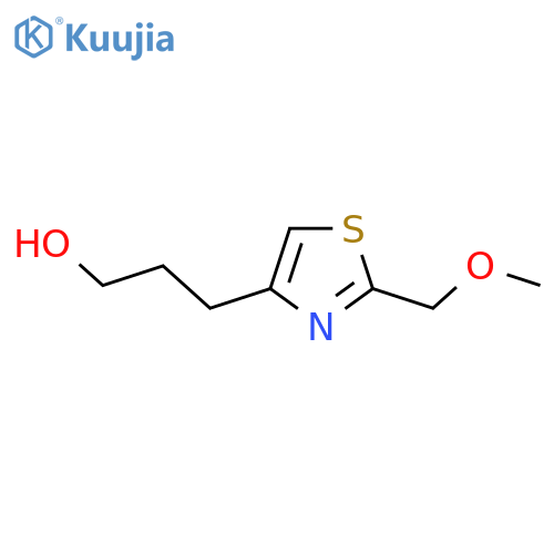 3-2-(methoxymethyl)-1,3-thiazol-4-ylpropan-1-ol structure