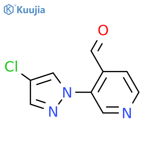 3-(4-chloro-1H-pyrazol-1-yl)pyridine-4-carbaldehyde structure