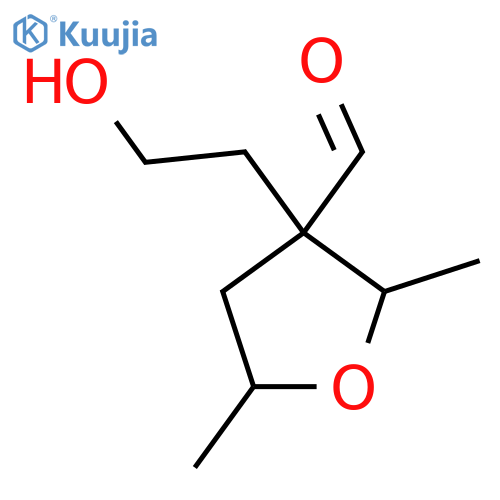 3-(2-hydroxyethyl)-2,5-dimethyloxolane-3-carbaldehyde structure