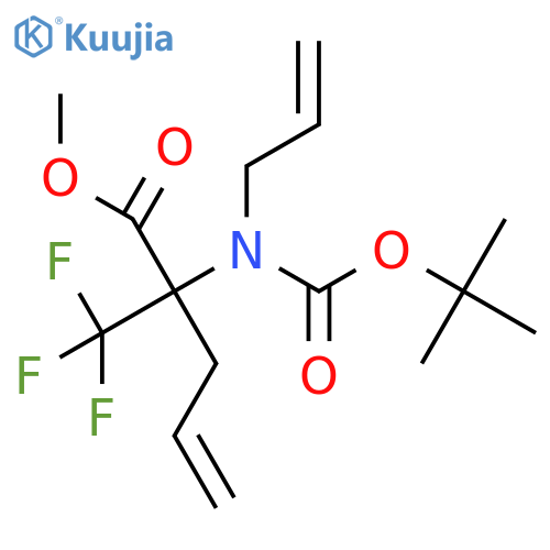 Methyl 2-[allyl(tert-butoxycarbonyl)amino]-2-(trifluoromethyl)pent-4-enoate structure