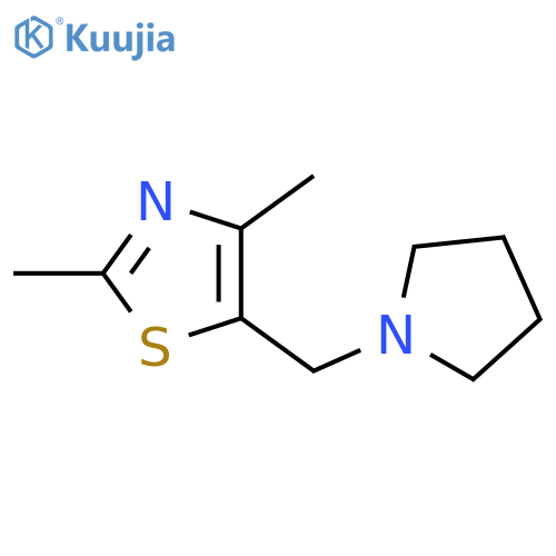 2,4-dimethyl-5-[(pyrrolidin-1-yl)methyl]-1,3-thiazole structure