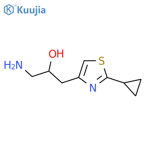 1-amino-3-(2-cyclopropyl-1,3-thiazol-4-yl)propan-2-ol structure