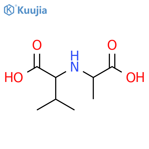 2-(1-carboxyethyl)amino-3-methylbutanoic acid structure