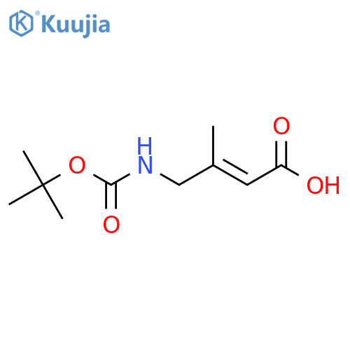 4-{(tert-butoxy)carbonylamino}-3-methylbut-2-enoic acid structure