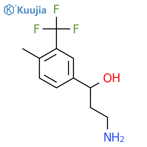 3-amino-1-4-methyl-3-(trifluoromethyl)phenylpropan-1-ol structure