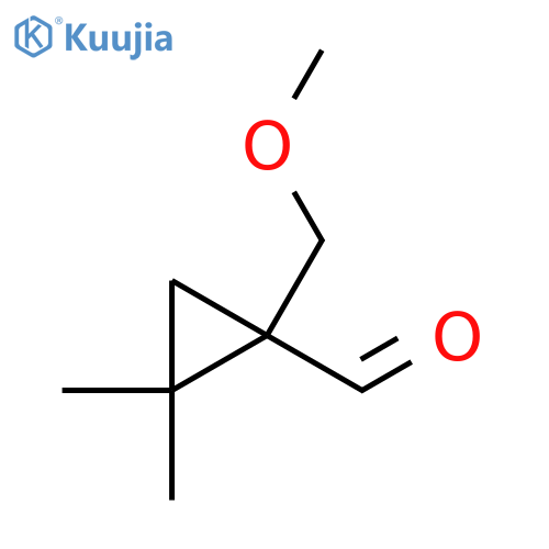 1-(methoxymethyl)-2,2-dimethylcyclopropane-1-carbaldehyde structure
