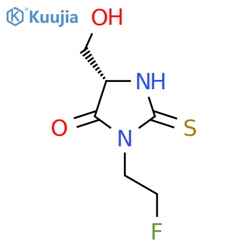 (5S)-3-(2-fluoroethyl)-5-(hydroxymethyl)-2-sulfanylideneimidazolidin-4-one structure