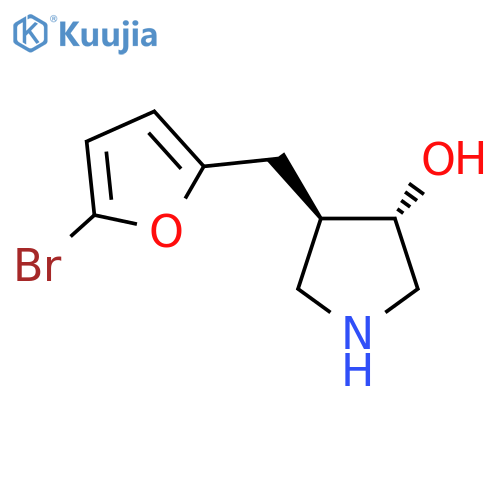 rac-(3R,4S)-4-(5-bromofuran-2-yl)methylpyrrolidin-3-ol structure