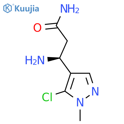 (3S)-3-amino-3-(5-chloro-1-methyl-1H-pyrazol-4-yl)propanamide structure