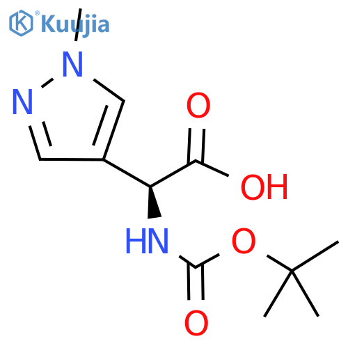 (2S)-2-(tert-butoxycarbonylamino)-2-(1-methylpyrazol-4-yl)acetic acid structure
