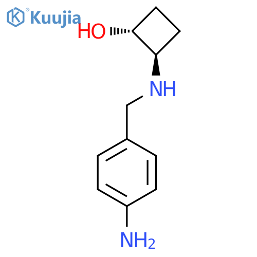 trans-2-{[(4-Aminophenyl)methyl]amino}cyclobutan-1-ol structure