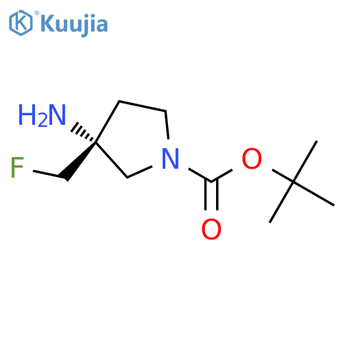 tert-butyl (3R)-3-amino-3-(fluoromethyl)pyrrolidine-1-carboxylate structure
