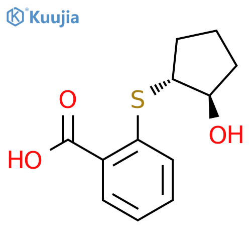 2-{trans-2-hydroxycyclopentylsulfanyl}benzoic acid structure