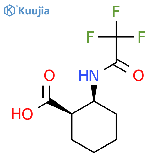 (1R,2S)-2-(trifluoroacetamido)cyclohexane-1-carboxylic acid structure