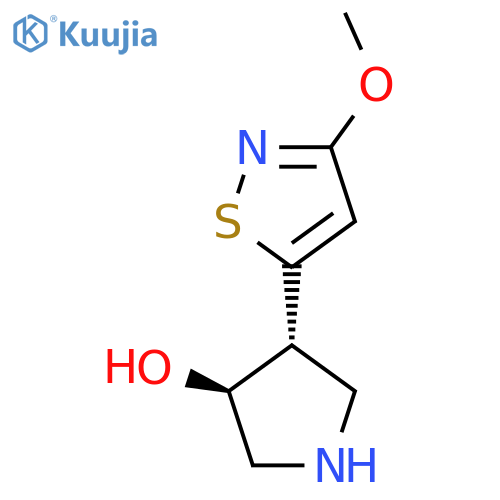 rac-(3R,4S)-4-(3-methoxy-1,2-thiazol-5-yl)pyrrolidin-3-ol structure