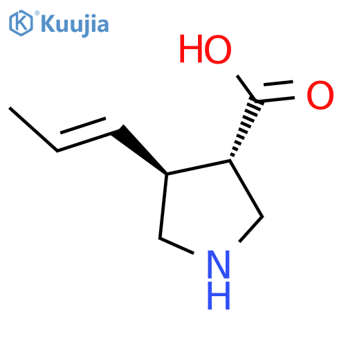 rac-(3R,4R)-4-(1E)-prop-1-en-1-ylpyrrolidine-3-carboxylic acid structure