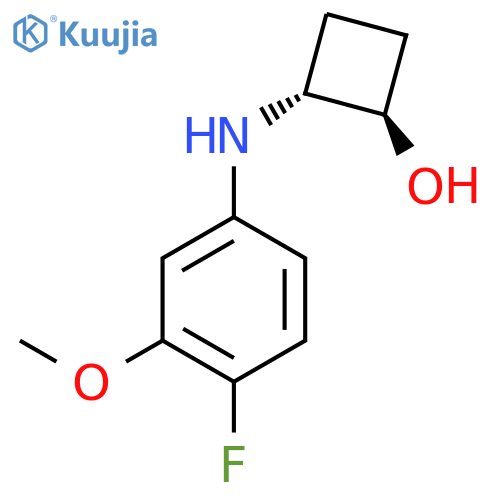 trans-2-[(4-Fluoro-3-methoxyphenyl)amino]cyclobutan-1-ol structure