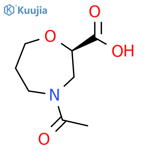 1,4-Oxazepine-2-carboxylic acid, 4-acetylhexahydro-, (2R)- structure