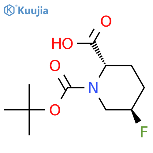 rac-(2R,5S)-1-(tert-butoxy)carbonyl-5-fluoropiperidine-2-carboxylic acid structure