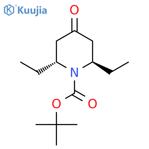 (2R,6R)-2,6-Diethyl-4-oxo-piperidine-1-carboxylic acid tert-butyl ester structure