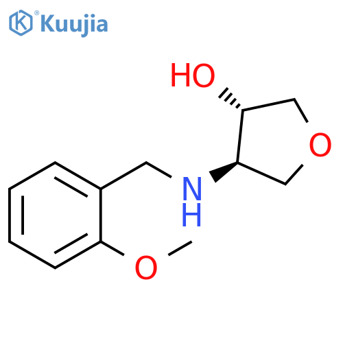 trans-4-{(2-methoxyphenyl)methylamino}oxolan-3-ol structure