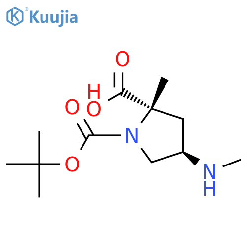 O1-tert-butyl O2-methyl (2S,4R)-4-(methylamino)pyrrolidine-1,2-dicarboxylate structure