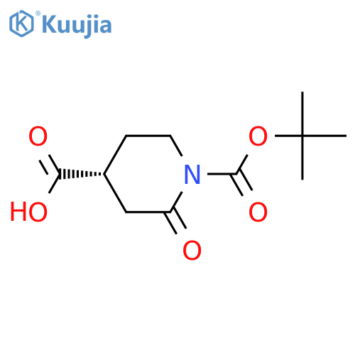 (4R)-1-[(tert-butoxy)carbonyl]-2-oxopiperidine-4-carboxylic acid structure