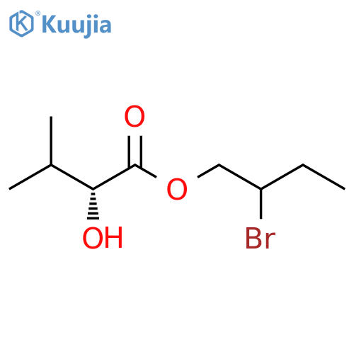 2-bromobutyl (2R)-2-hydroxy-3-methylbutanoate structure