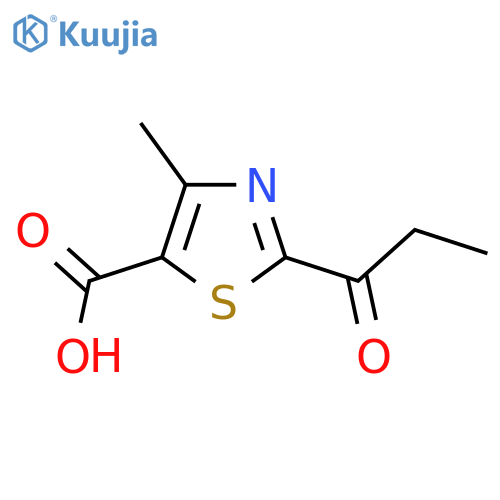 4-methyl-2-propanoyl-1,3-thiazole-5-carboxylic acid structure