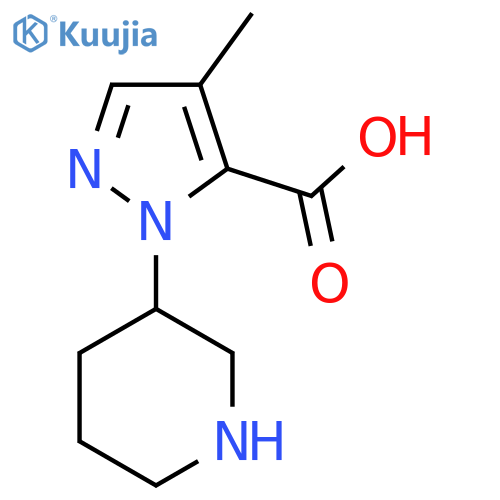 4-methyl-1-(piperidin-3-yl)-1H-pyrazole-5-carboxylic acid structure