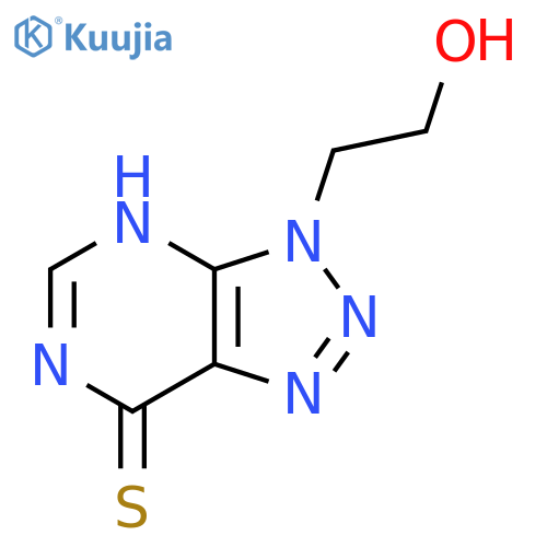 2-{7-sulfanyl-3H-1,2,3triazolo4,5-dpyrimidin-3-yl}ethan-1-ol structure
