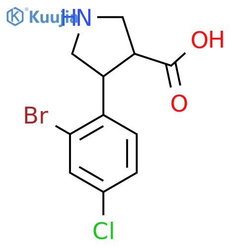 4-(2-bromo-4-chlorophenyl)pyrrolidine-3-carboxylic acid structure