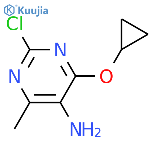 2-chloro-4-cyclopropoxy-6-methylpyrimidin-5-amine structure