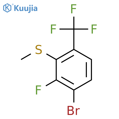(3-Bromo-2-fluoro-6-(trifluoromethyl)phenyl)(methyl)sulfane structure