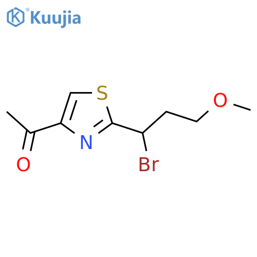 1-2-(1-bromo-3-methoxypropyl)-1,3-thiazol-4-ylethan-1-one structure