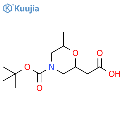 2-Morpholineacetic acid, 4-[(1,1-dimethylethoxy)carbonyl]-6-methyl- structure