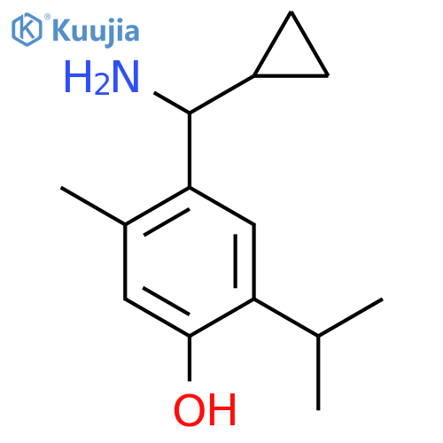 4-amino(cyclopropyl)methyl-5-methyl-2-(propan-2-yl)phenol structure