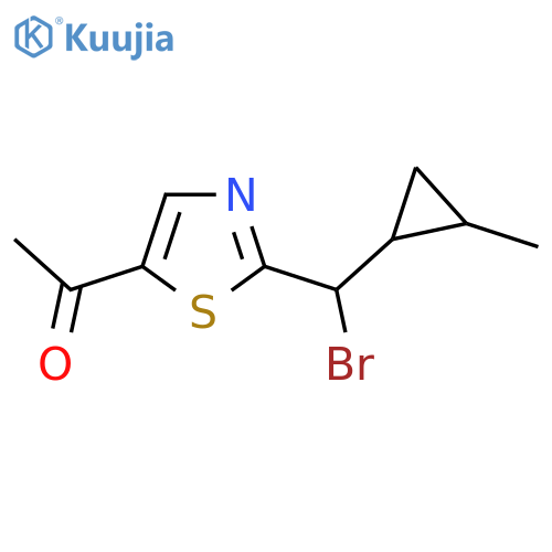 1-{2-bromo(2-methylcyclopropyl)methyl-1,3-thiazol-5-yl}ethan-1-one structure