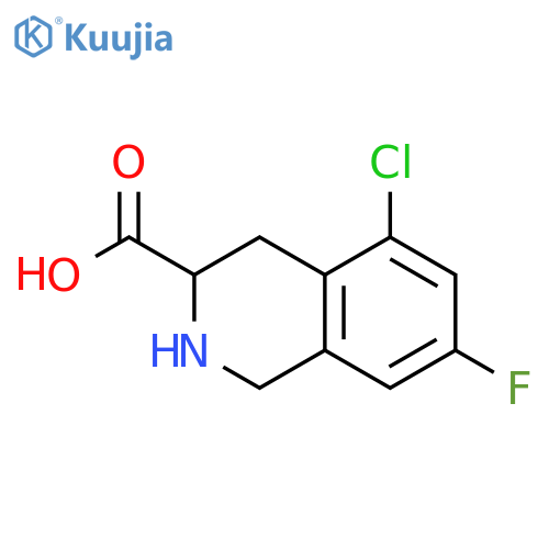 5-chloro-7-fluoro-1,2,3,4-tetrahydroisoquinoline-3-carboxylic acid structure