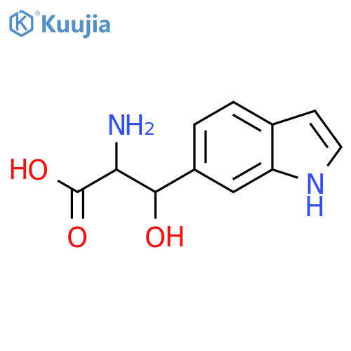 2-amino-3-hydroxy-3-(1H-indol-6-yl)propanoic acid structure