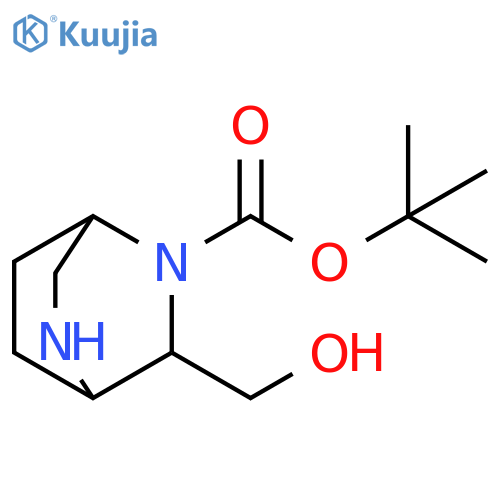 tert-butyl 3-(hydroxymethyl)-2,5-diazabicyclo[2.2.2]octane-2-carboxylate structure