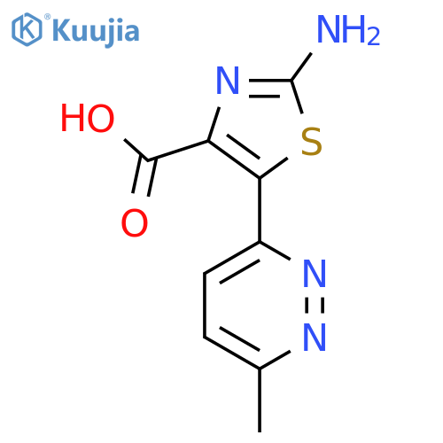 2-amino-5-(6-methylpyridazin-3-yl)-1,3-thiazole-4-carboxylic acid structure