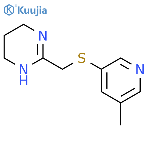 2-{(5-methylpyridin-3-yl)sulfanylmethyl}-1,4,5,6-tetrahydropyrimidine structure