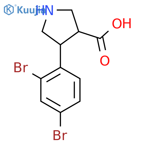 4-(2,4-dibromophenyl)pyrrolidine-3-carboxylic acid structure