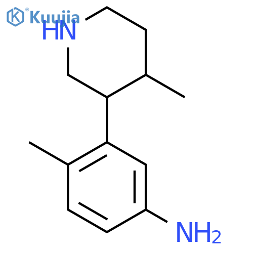 4-methyl-3-(4-methylpiperidin-3-yl)aniline structure