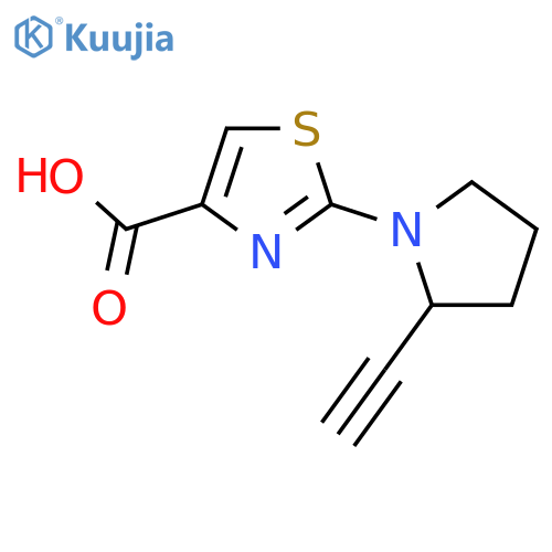 2-(2-ethynylpyrrolidin-1-yl)-1,3-thiazole-4-carboxylic acid structure