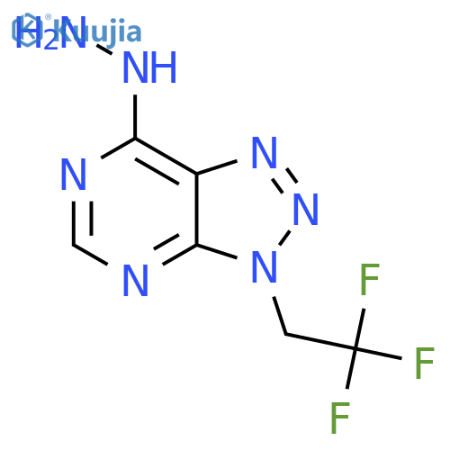7-hydrazinyl-3-(2,2,2-trifluoroethyl)-3H-1,2,3triazolo4,5-dpyrimidine structure